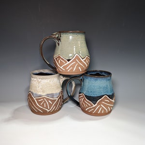 Mountain Mug - Outdoor Lover Mug - Hiking Mug - Mug - Pottery Mug - Coffee Mug - Tea Mug - Ceramic Mug - Handmade Mug - Handmade Pottery Mug
