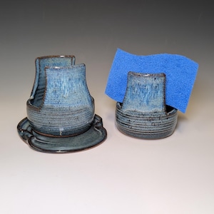 Handmade Pottery Sponge Holder – Kitchen Soap or Napkin Holder