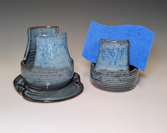 Handmade Pottery Sponge Holder – Kitchen Soap or Napkin Holder