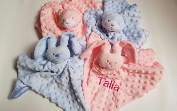Personalised Embroidered Baby Comforter Blanket 4 Styles Etsy