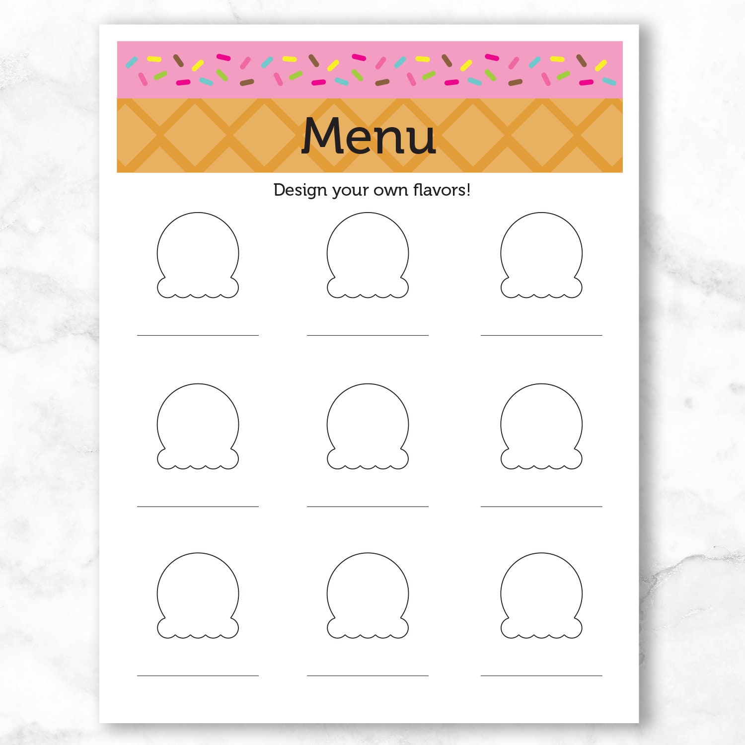 Ice Cream Shop Printable, Imaginative Play, Pretend Play, Kids, PDF ...