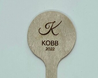 Personalized Wooden Drink Stirrers | Cocktail Coffee Sticks, Party Favors (Pack of 25)