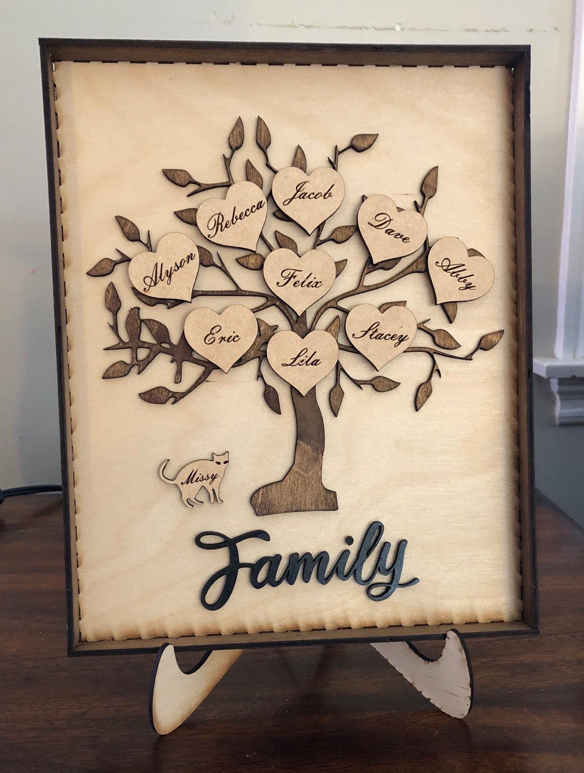 Wood Family Tree Wall Decor Family Tree Wall Art Wood Etsy
