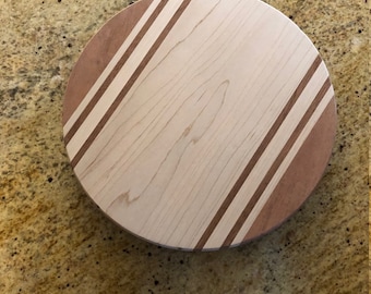Handmade Maple & Walnut Lazy Susan | Rotating Serving Platter