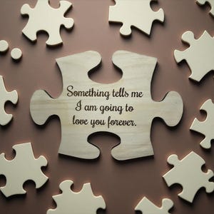 Personalized Jigsaw Puzzle Piece | Custom Love Note | Autism Awareness | Pieces Fit Together Meant to Be | Wood Puzzle Piece One true love