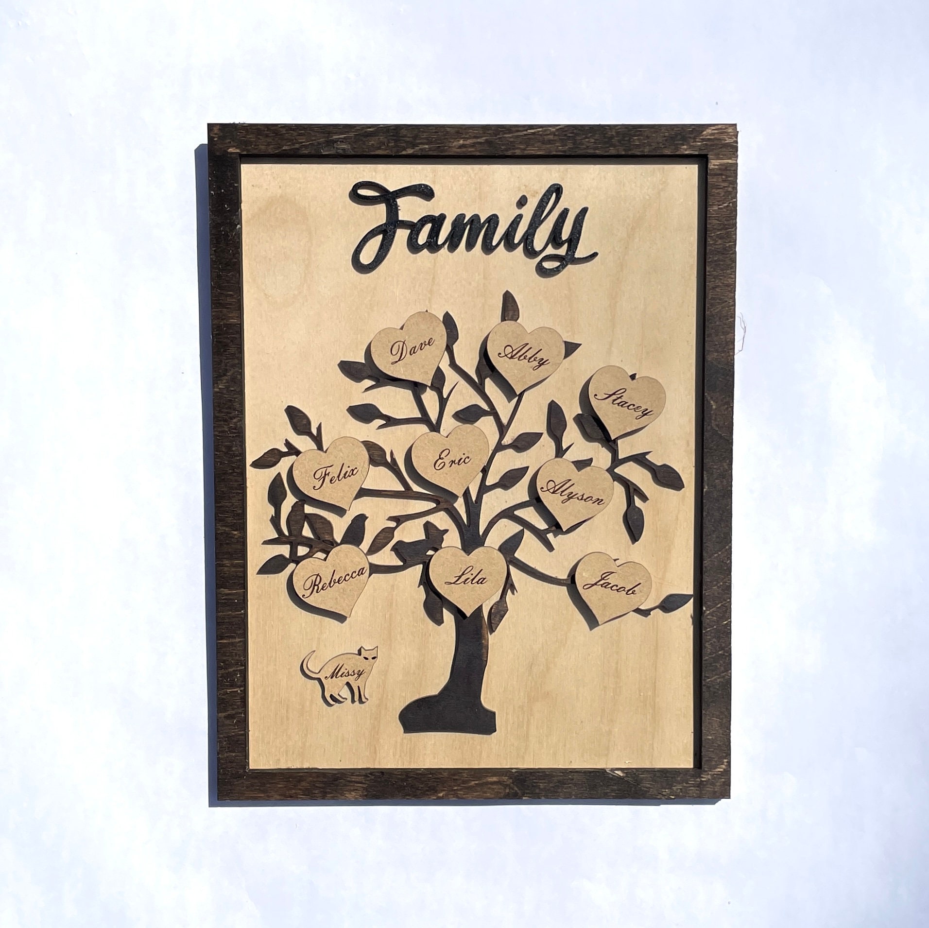 Wood Family Tree Wall Decor Family Tree Wall Art Wood Etsy