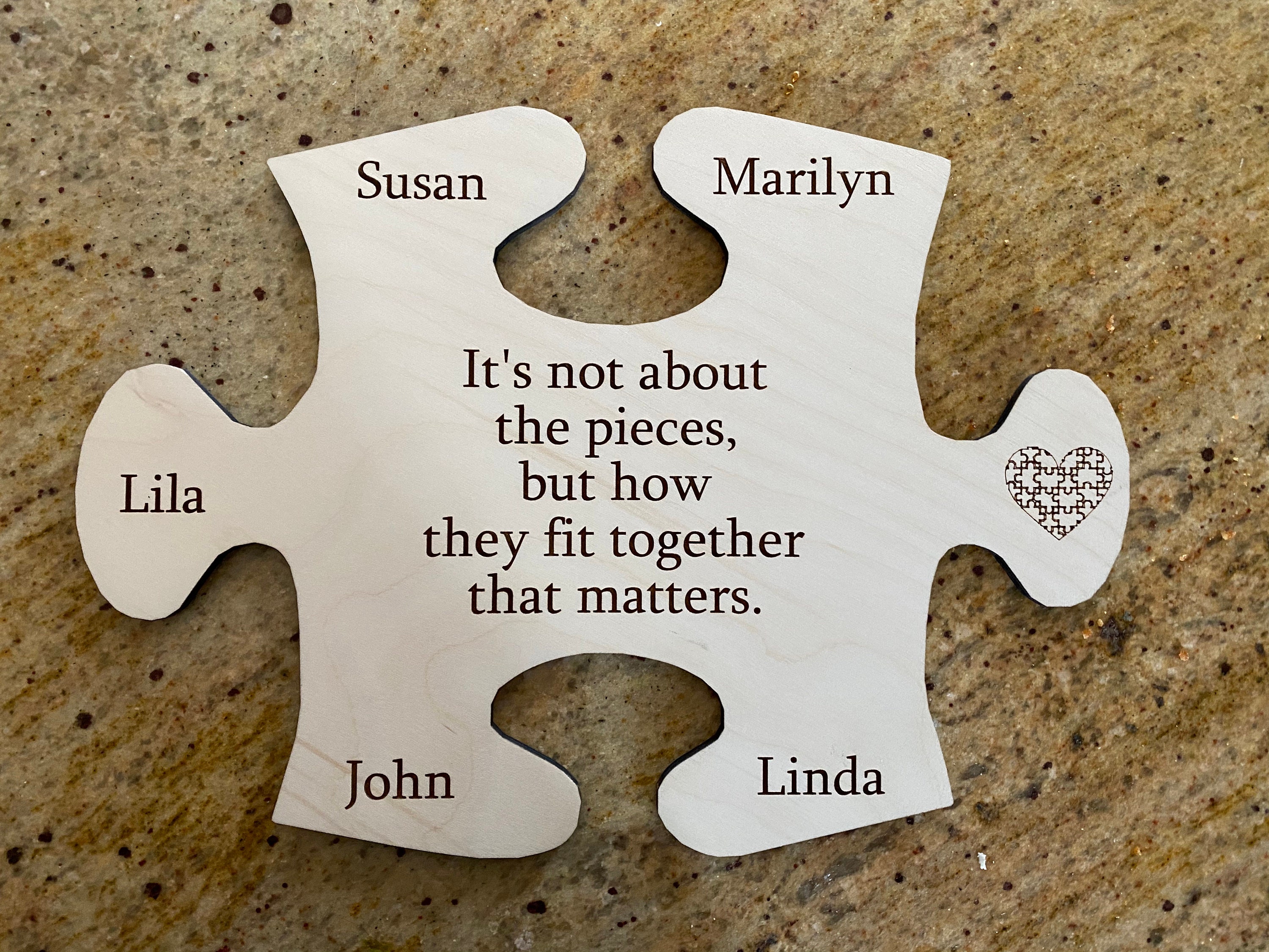 Gift for Soulmate - Love You To Pieces - Printed Acrylic Puzzle Plaque –  YuleBloom Collective