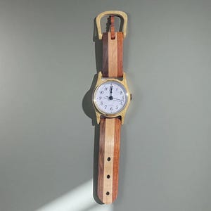 Wood Wrist Watch Wall Clock | Desk Decor, Engraved Gift