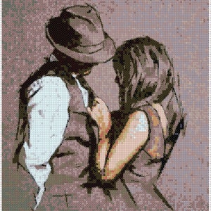 Cross stitch pattern - &quot;Love couple&quot;, Digital cross stitch pattern, Large cross stitch pattern instant download