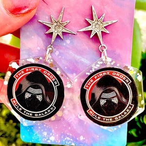 Star Wars Inspired The First Order Handmade Star Wars Dangle Earrings
