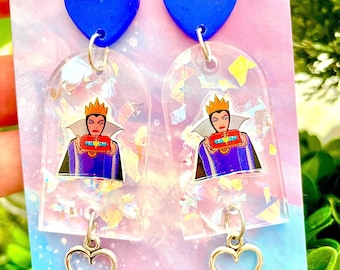 Evil Queen Acrylic Earrings, Villain Earrings, Snow White, Queen Earrings