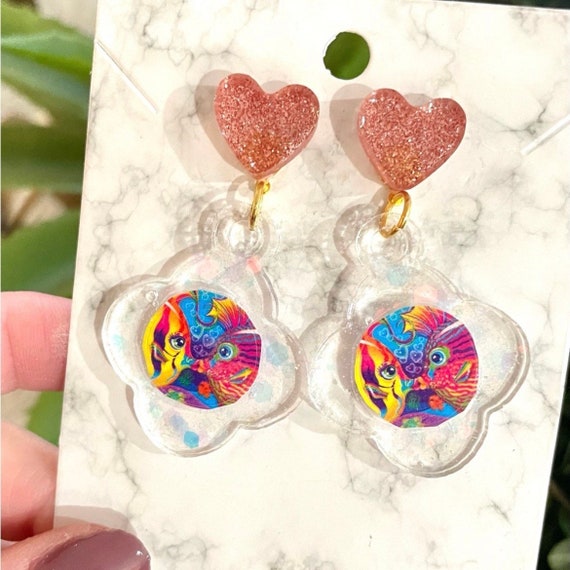 Lisa Frank Kissing Fish Earrings Etsy