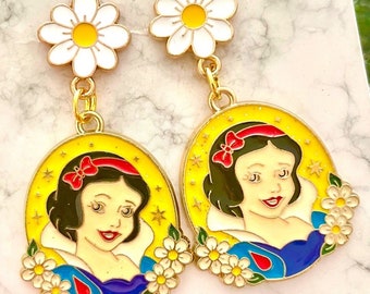 Snow White Inspired Dangle Earrings