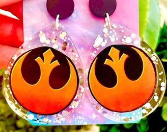 Star Wars Inspired Rebel Alliance Handmade Star Wars Dangle Earrings