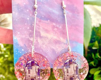 R2-D2 Star Wars Inspired Handmade Dangle Earrings Robot Earrings R2-D2 Earrings