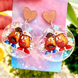 Mr. And Mrs. Potato Head From Toy Story Inspired Dangle Earrings Mr. Potato Head And Mrs. Potato Head