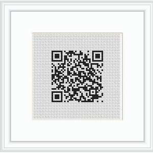 Custom QR Code Cross Stitch Pattern. Your Text Song Email Wi-Fi URL QR Code. Favorite Song, Sms. Customization Pattern. Custom