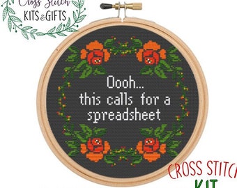 Oooh… this calls for a spreadsheet. Cross Stitch Kit Beginner. Funny Counted Cross Stitch. Office Cross Stitch Pattern. Wreath Cross Stitch.