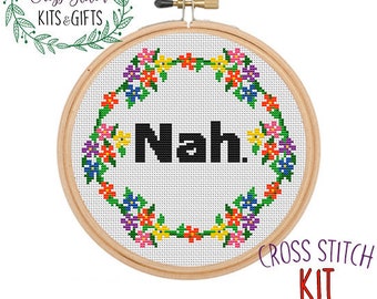 Nah. Cross Stitch Beginner Kit. Feminist Cross Stitch Starter Kit. Rosa Parks Quote Cross Stitch Kit. Starter Kit. Embroidery