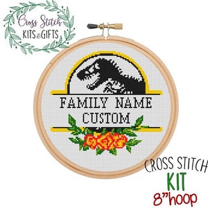 Family Name. Dinosaur. Jurassic Park. Custom Text Here. Your Custom Name Words Starter Cross Stitch. Quote Word Text. Raptor. Funny Gift