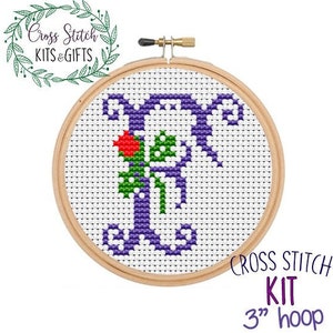 Starter Cross Stitch Kit Fur Anfanger Grosse Buchstaben W Etsy