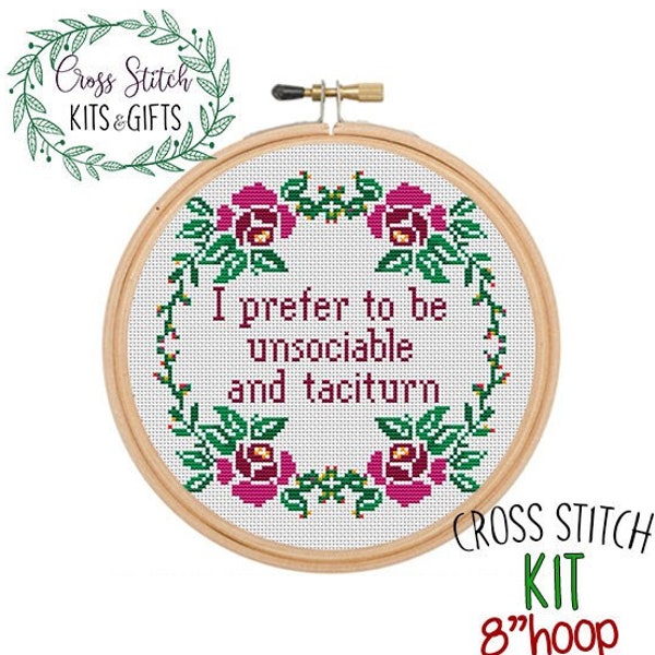Darcy Quote. Funny Cross stitch Pattern. PDF instant download.  Pride and Prejudice Quote. Jane Austen DIY Kit. Quote. Embroidery Quote Kit