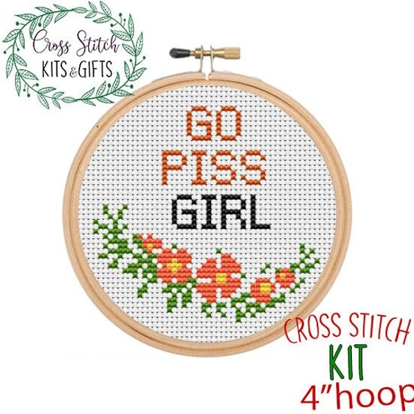 Go Piss Girl Cross Stitch - Etsy