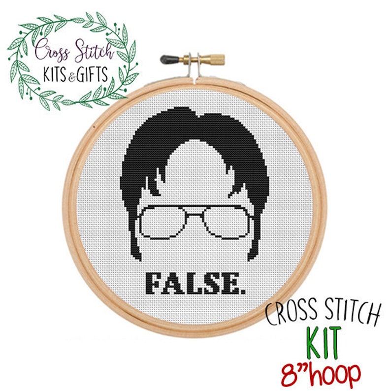 The Office Cross Stitch Kit Counted Cross Stitch Funny Kit Dwight Starter Cross Stitch Kit Dwight Schrute False Quotes Cross Stitch Kit