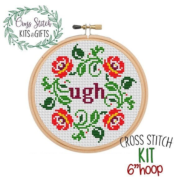 Embroidery Kits with Patterns and Instructions,DIY Beginner Cross Stitch Kits for Adults, Embroidery Clothes with Animal Plant Pattern, Color Threads