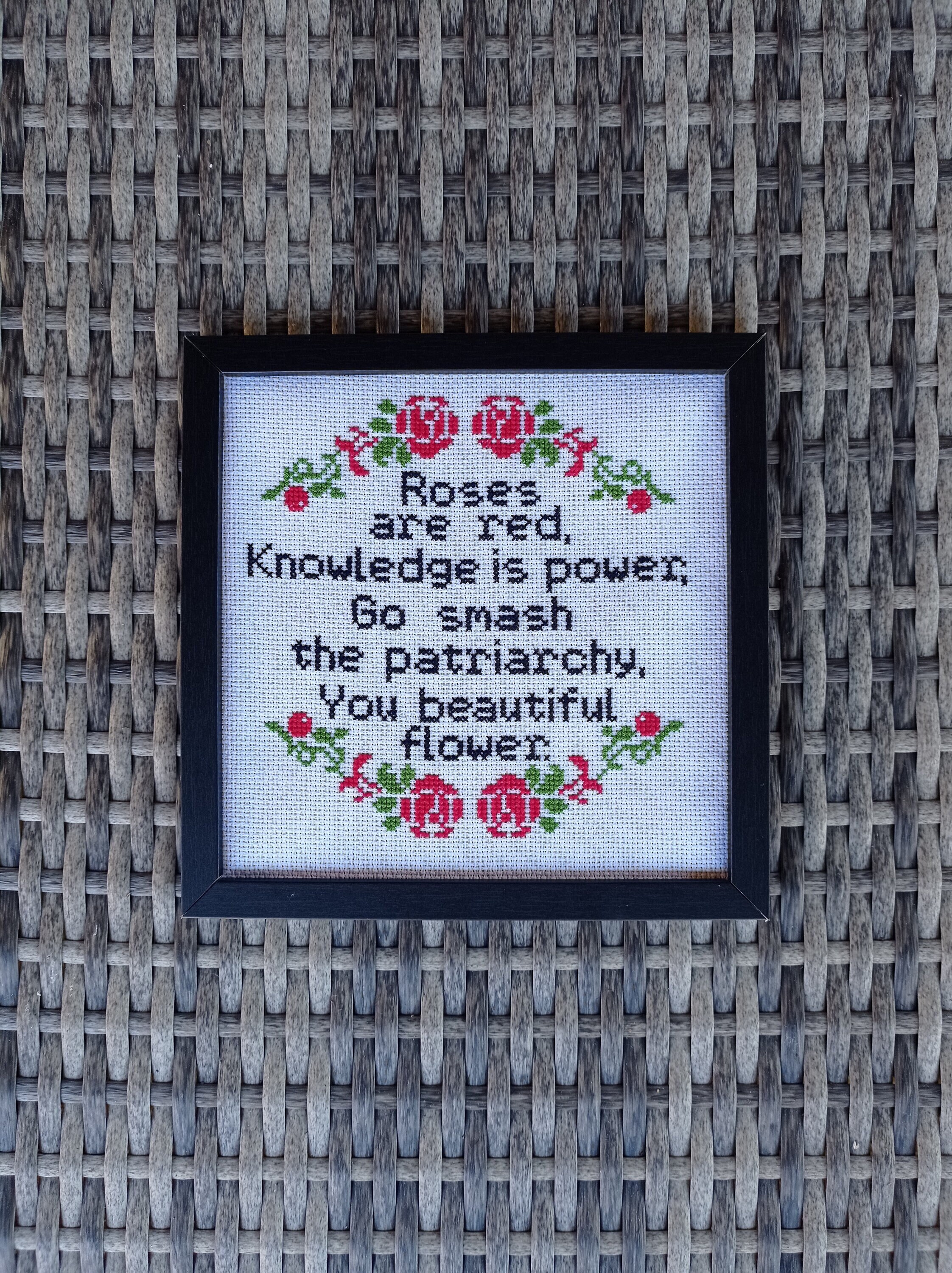 Roses Are Red Knowledge is Power Go Smash the Patriarchy You Etsy