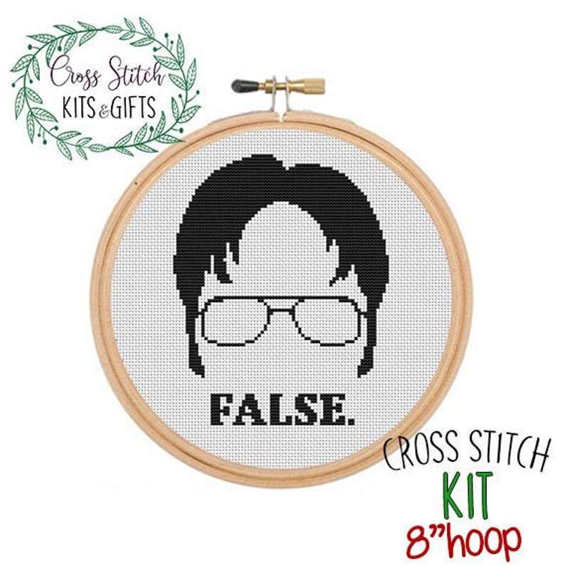 The Office Cross Stitch Kit Counted Cross Stitch Funny Kit Dwight Starter Cross Stitch Kit Dwight Schrute False Quotes Cross Stitch Kit