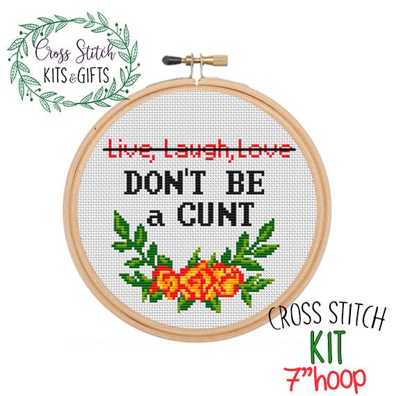 Snarky Cross Stitch Kit Beginner, DIY Kits for Adults 