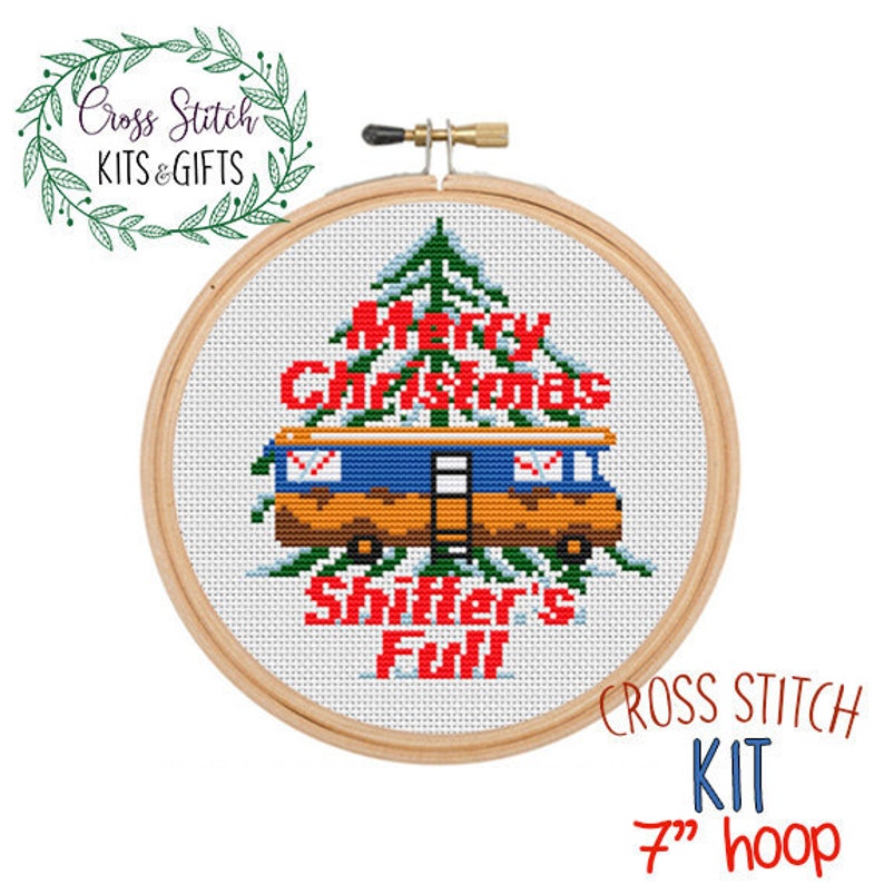 Cross Stitch Kit Christmas. Merry Christmas Shitter's Full Etsy