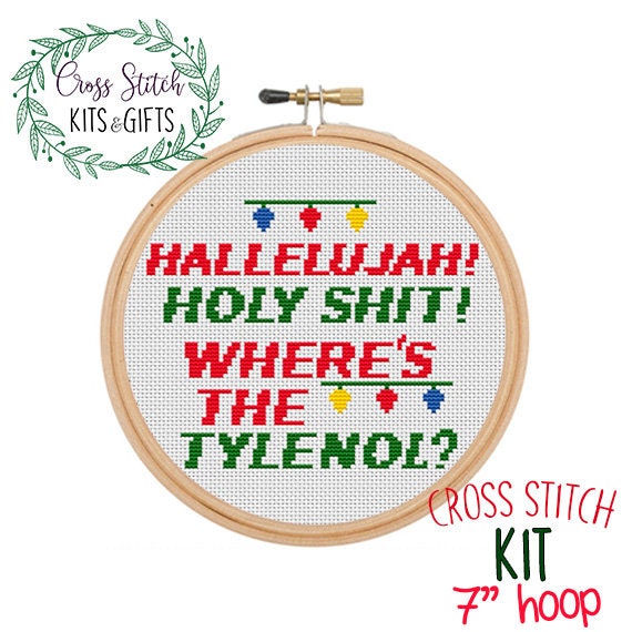 Starter Cross Stitch for Beginners. Adult Cross Stitch Kit. Shit Cross  Stitch Kit. Beginner's Cross Stitch Chart. Wreath Cross Stitch Chart 