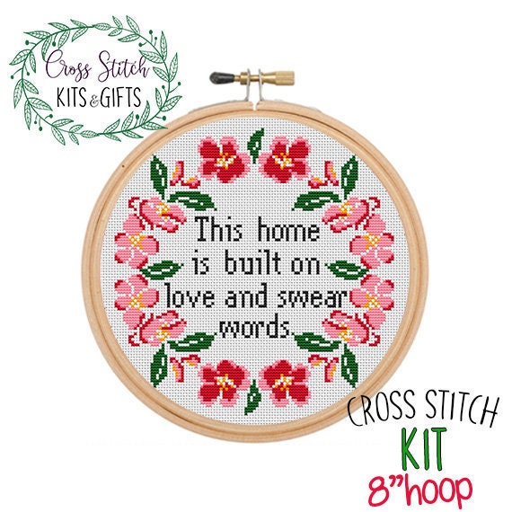 Cross Stitch Kit for Beginners. This Home is Built on Love and