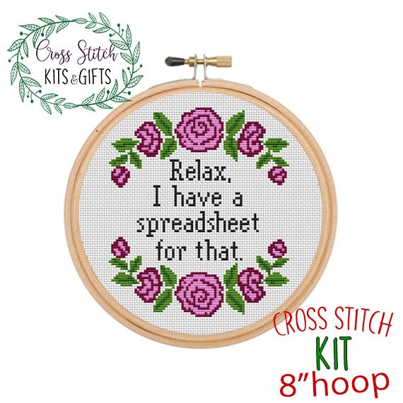 Funny adult cross stitch kit - Quote embroidery kit with easy