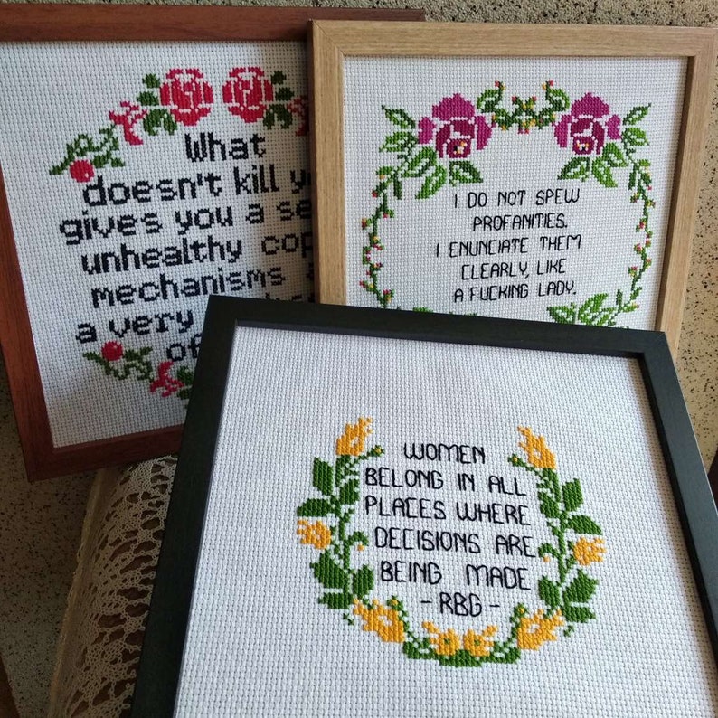 Finished Framed Cross Stitch. Completed Cross Stitch Design. Etsy