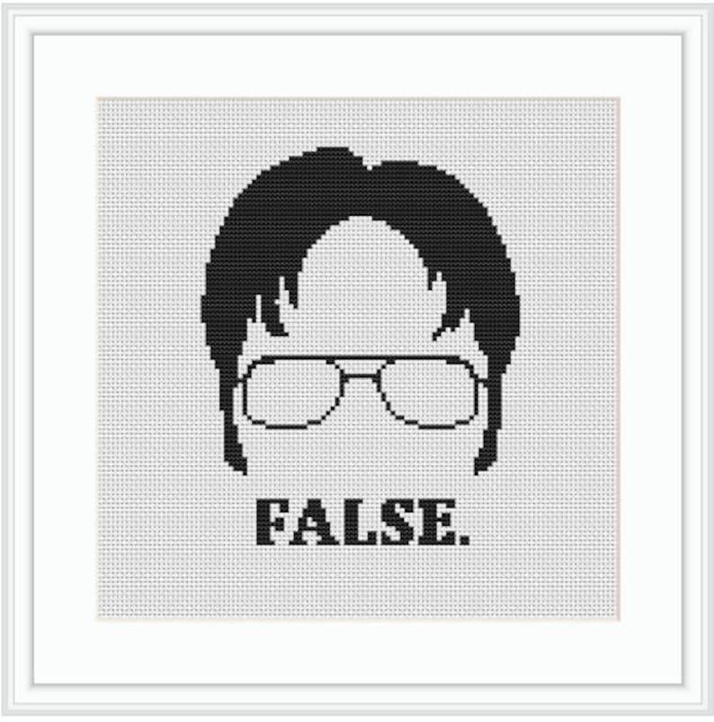 The Office Cross Stitch Kit Counted Cross Stitch Funny Kit Dwight Starter Cross Stitch Kit Dwight Schrute False Quotes Cross Stitch Kit