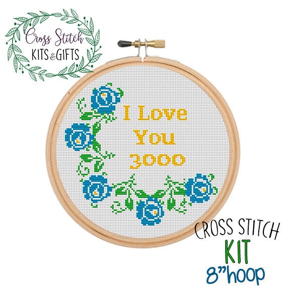 I Love You 3000 Cross Stitch Kit Stephanie Poetri Lyrics Etsy