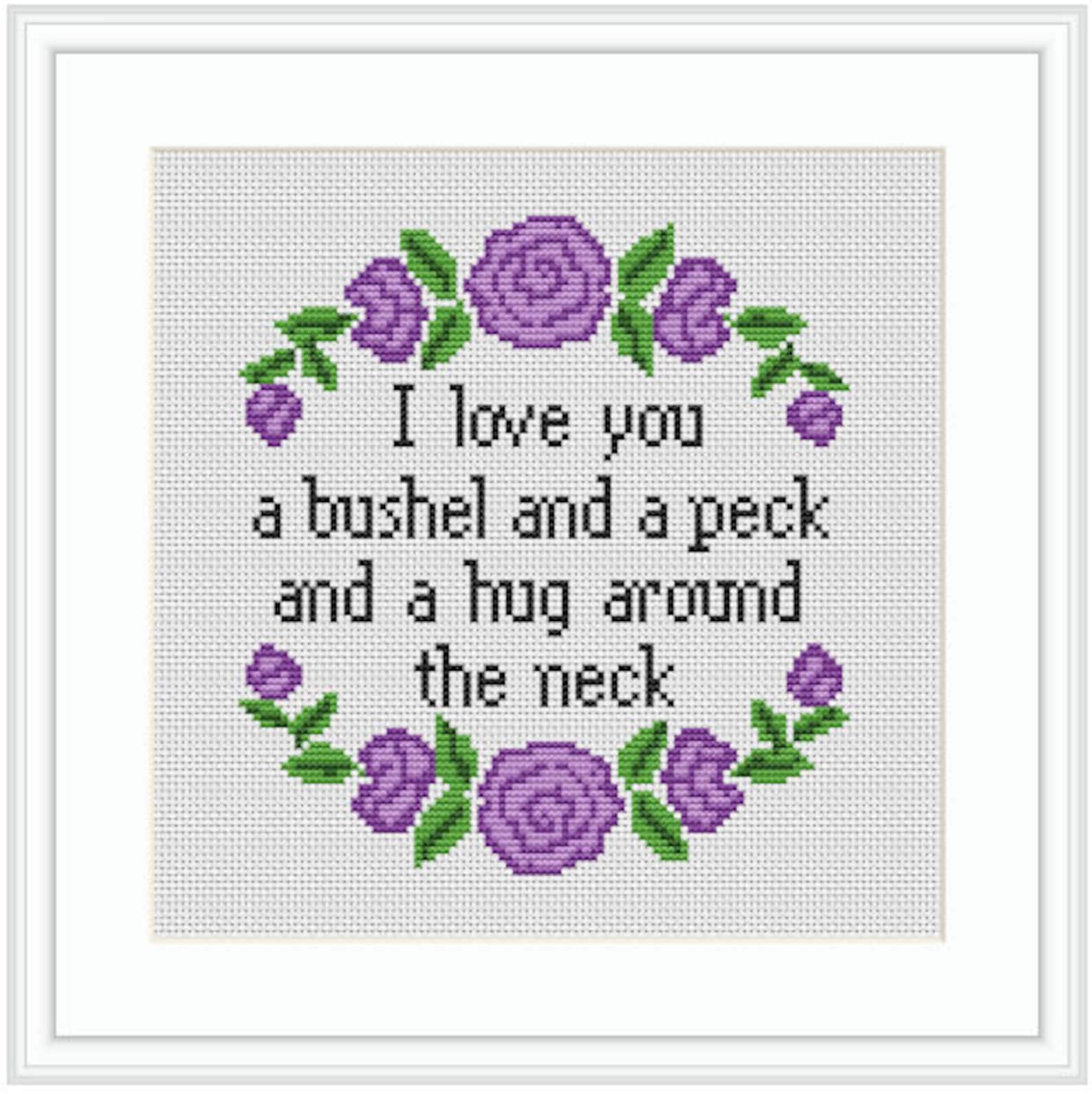 I Love You A Bushel and A Peck. Lyrics Cross Stitch Kit. - Etsy