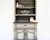 Warm Grey Hutch, Coffee Bar, Entry Cabinet, kitchen storage, Linen Cabinet, Bathroom Hutch, Nursery bookshelf, Nursery storage, Open storage