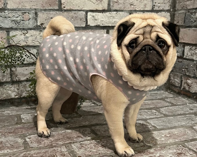 Pugdashian's 'DOTTY' Cozy Fleece Pullover - One Piece