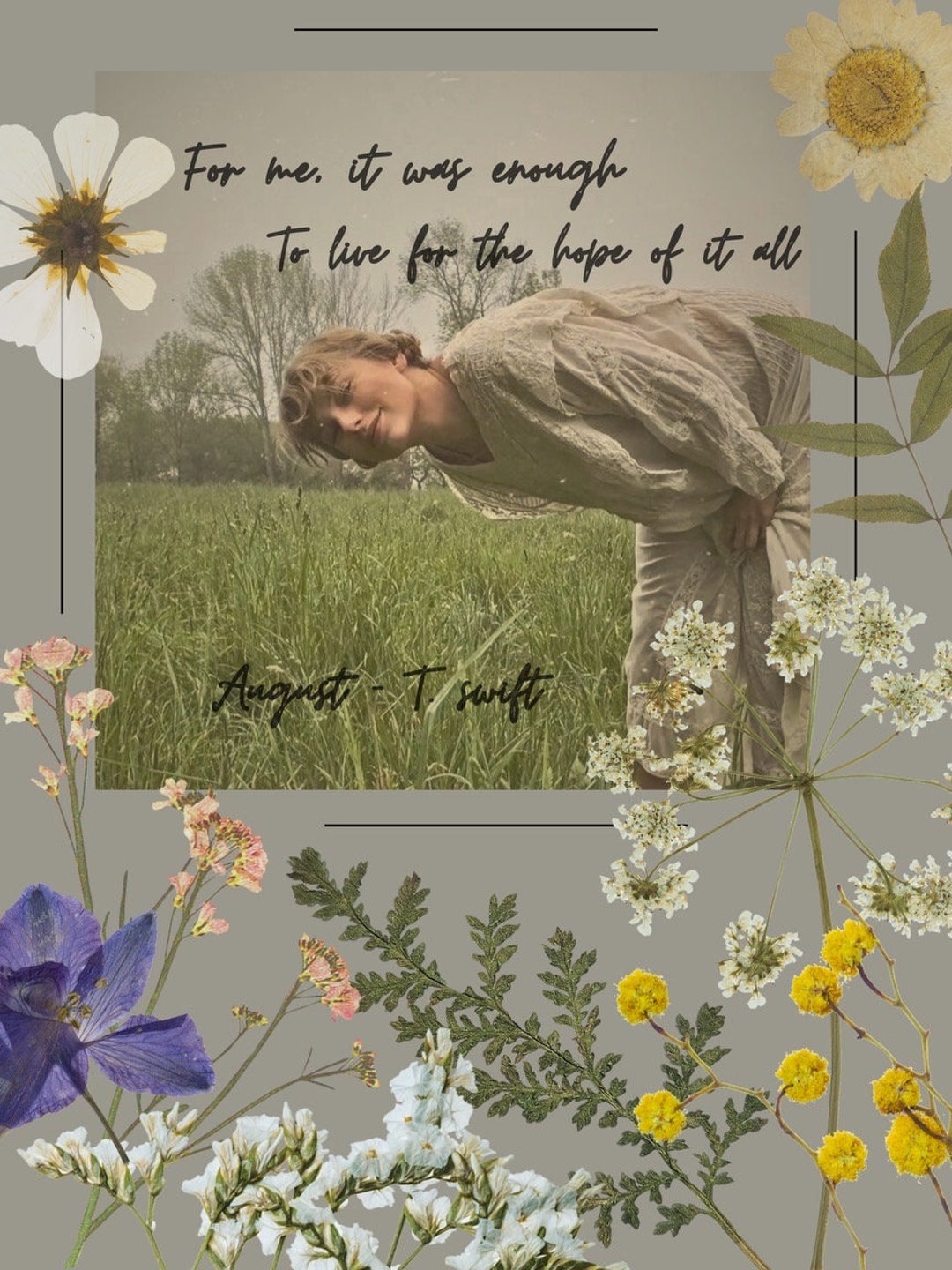 Taylor Swift Folklore August Fan Poster Art - Etsy