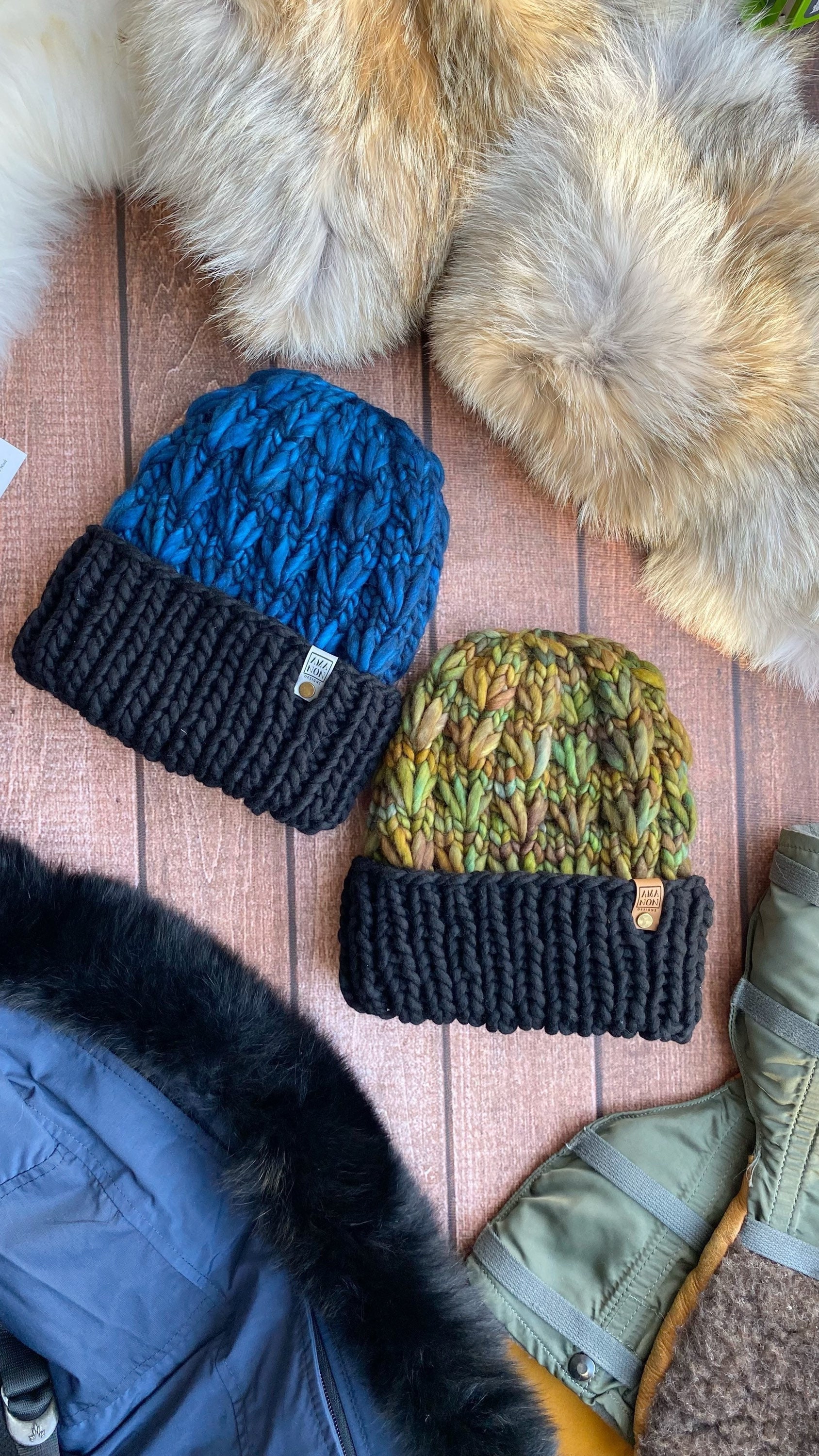 Mens Winter Toque. Merino Wool Snowplow 