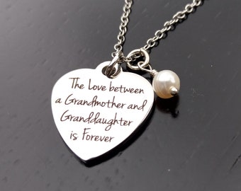 Mother's Day Gift For Grandma From Granddaughter, Grandmother Necklace, Granddaughter From Grandma