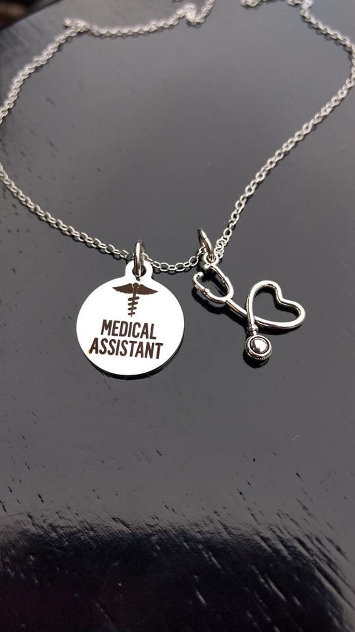 Medical Assistant Jewelry Stethoscope Jewelry MA Graduation Etsy