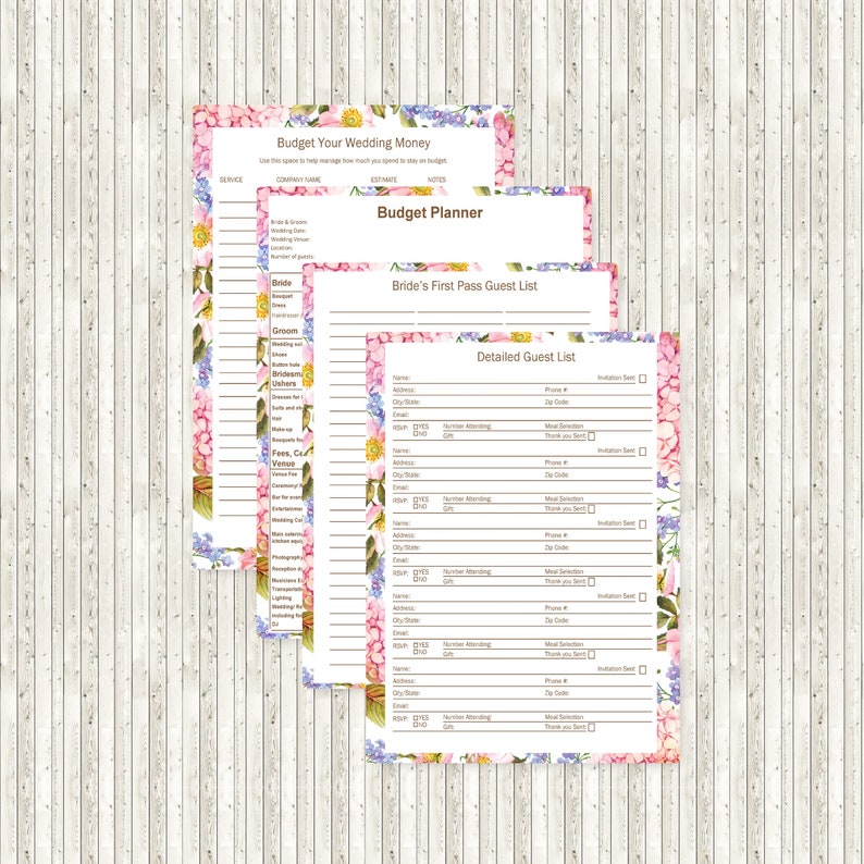 Printable/Downloadable 100 pages PDF Destination Wedding Planner image 5