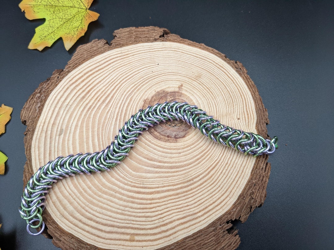 Colored Box Chainmail Bracelet - Etsy