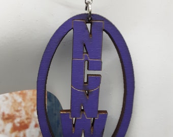 NCNW  Personalize Custom Wooden Earrings, National Council Of Negro Women