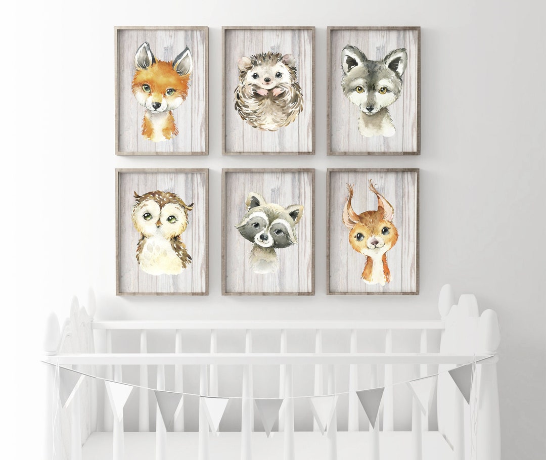 Woodland Creatures Nursery Decor Animals Prints Set Etsy UK